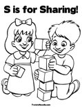 S is for Sharing!Coloring Page