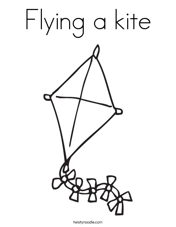 Flying a kite Coloring Page - Twisty Noodle