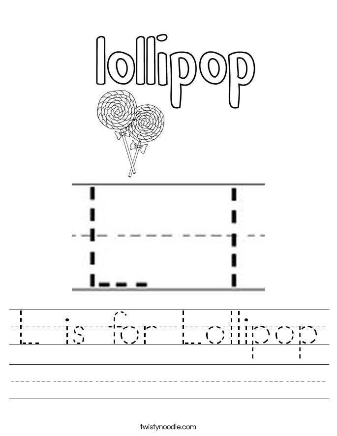 L is for Lollipop Worksheet - Twisty Noodle