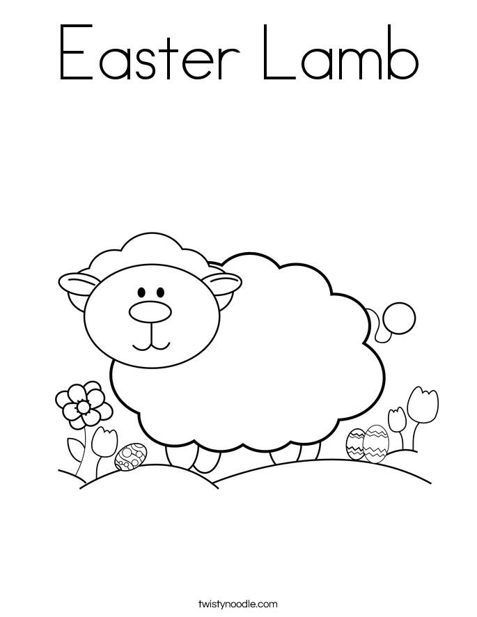 Easter Lamb Coloring Page Twisty Noodle