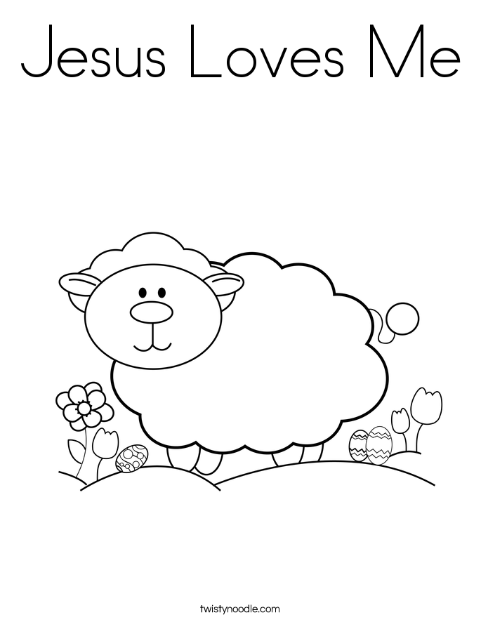 Jesus Loves Me Coloring Page - Twisty Noodle