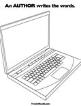 An AUTHOR writes the words. Coloring Page
