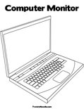 Computer Monitor Coloring Page
