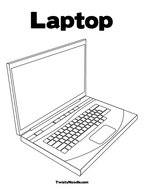Laptop Coloring Page