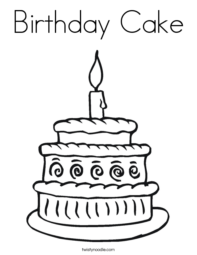 Birthday Cake Coloring Page Twisty Noodle