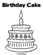 Birthday Cake Coloring Page