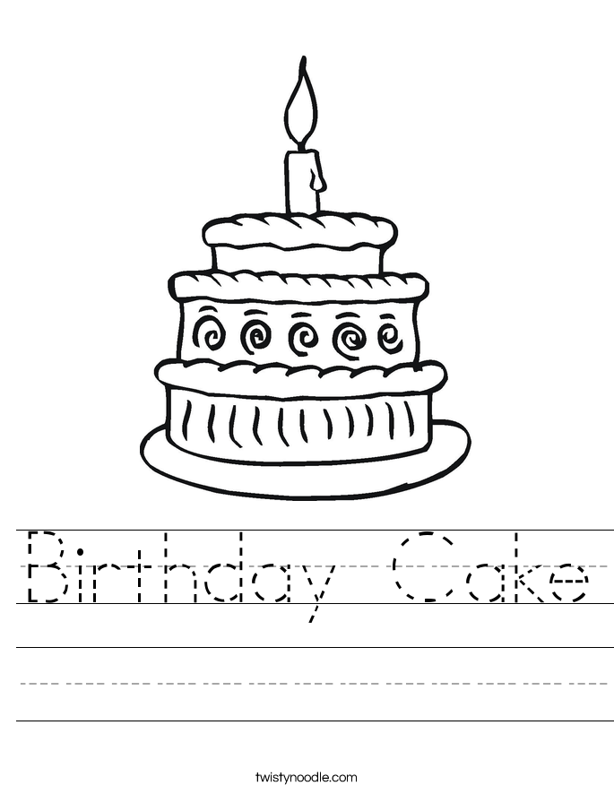 Birthday Cake Worksheet - Twisty Noodle