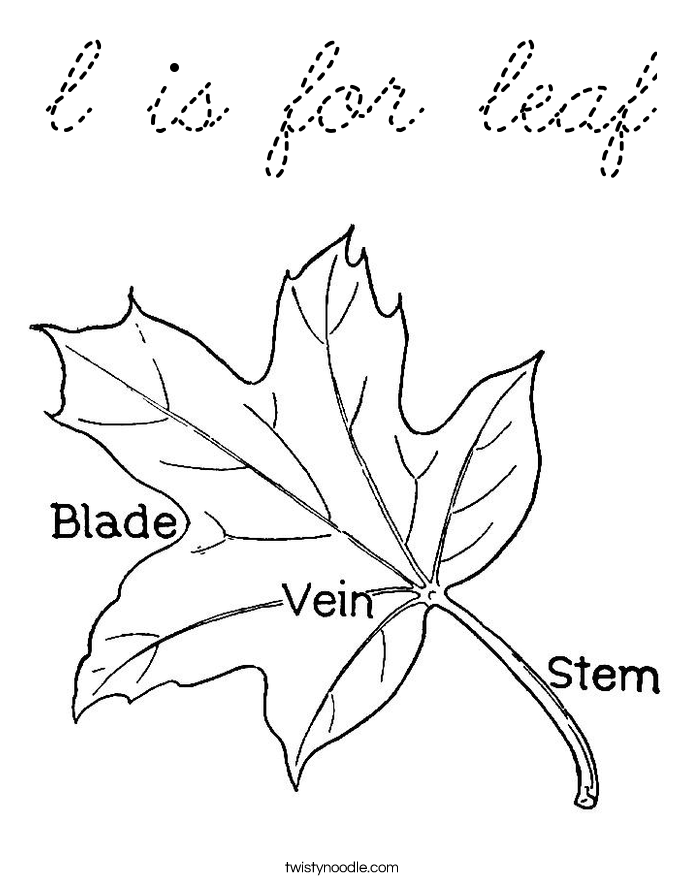 l for leaf coloring pages - photo #9