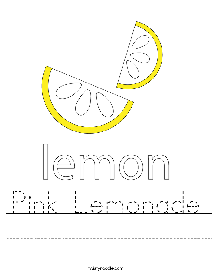 Pink Lemonade Worksheet - Twisty Noodle