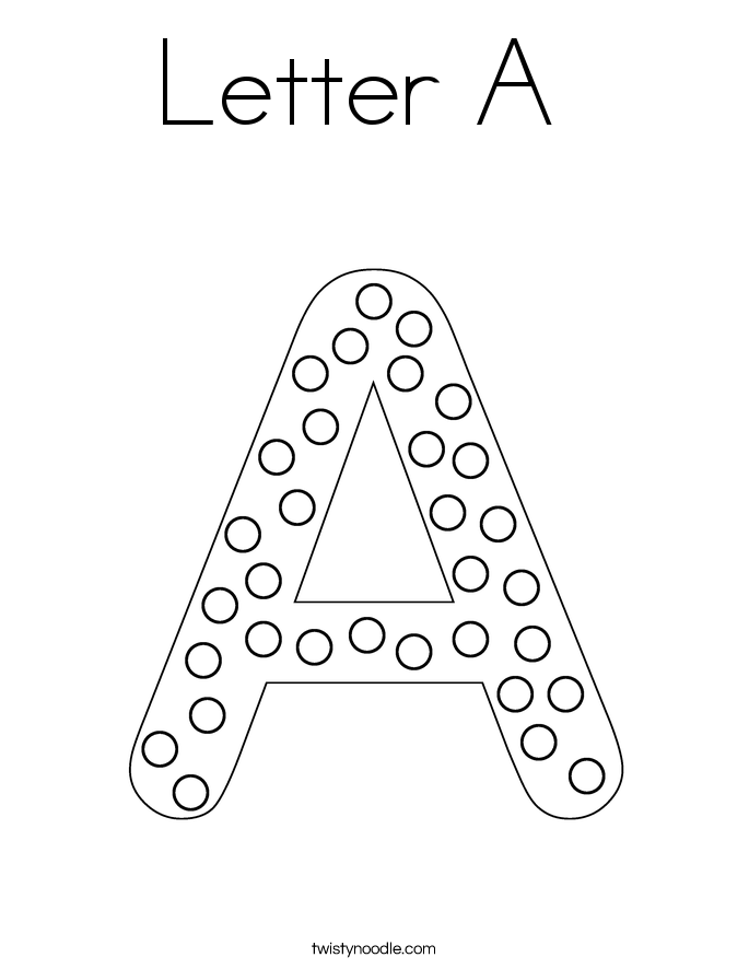 Letter A Coloring Page For Toddlers