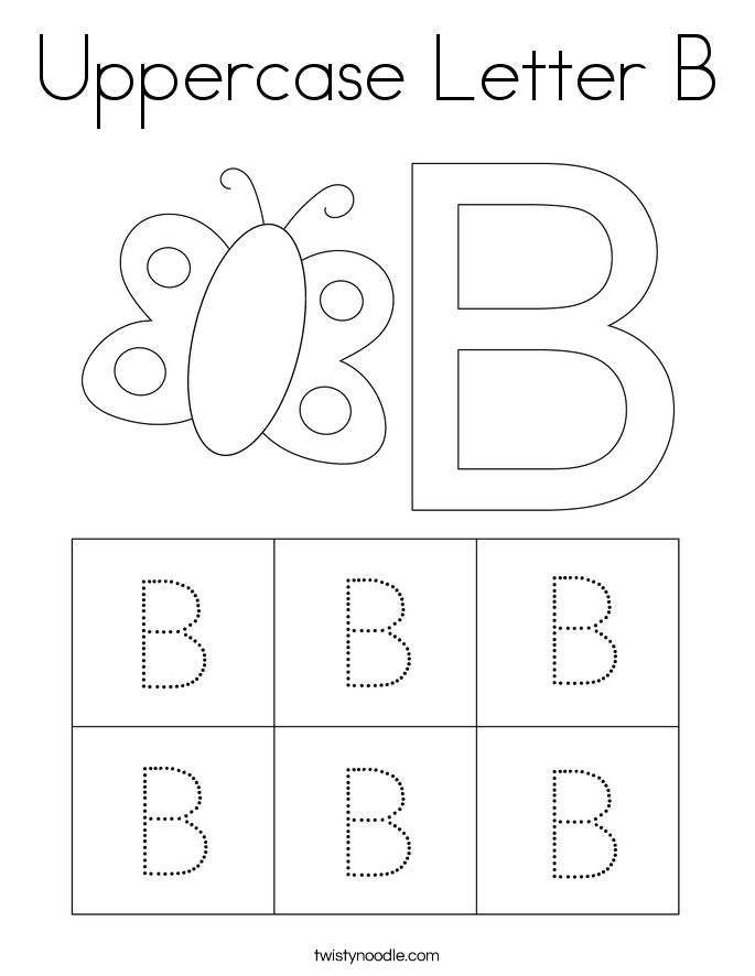 Uppercase Letter B Coloring Page - Twisty Noodle