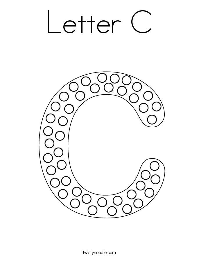 Letter C Coloring Page Twisty Noodle Letter C Coloring Page Twisty Noodle