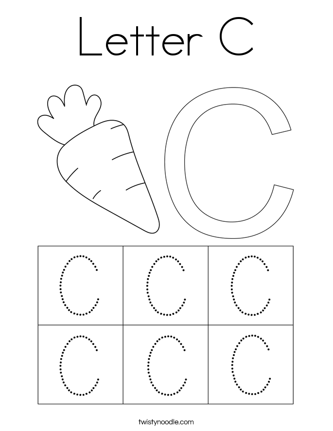 Letter C Coloring Page - Twisty Noodle