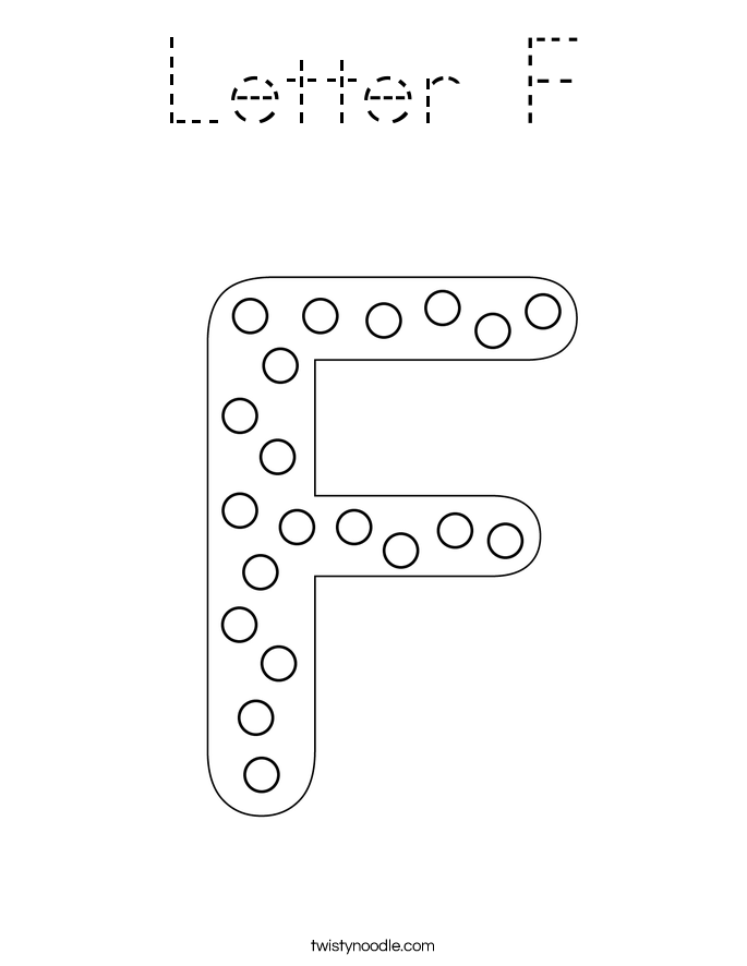 Letter F Coloring Page Tracing Twisty Noodle