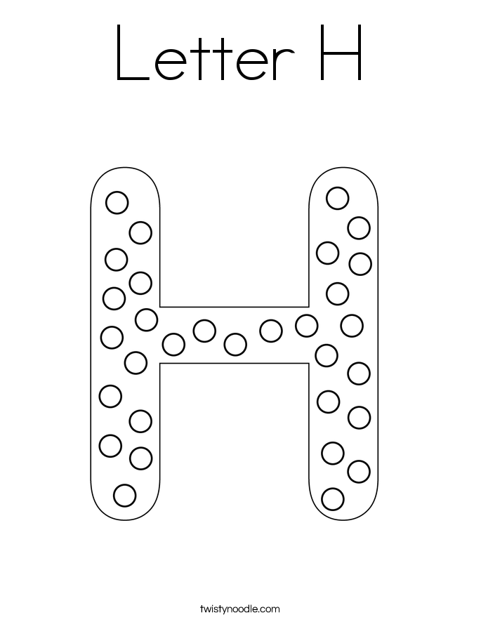 Letter H Printable Coloring Pages