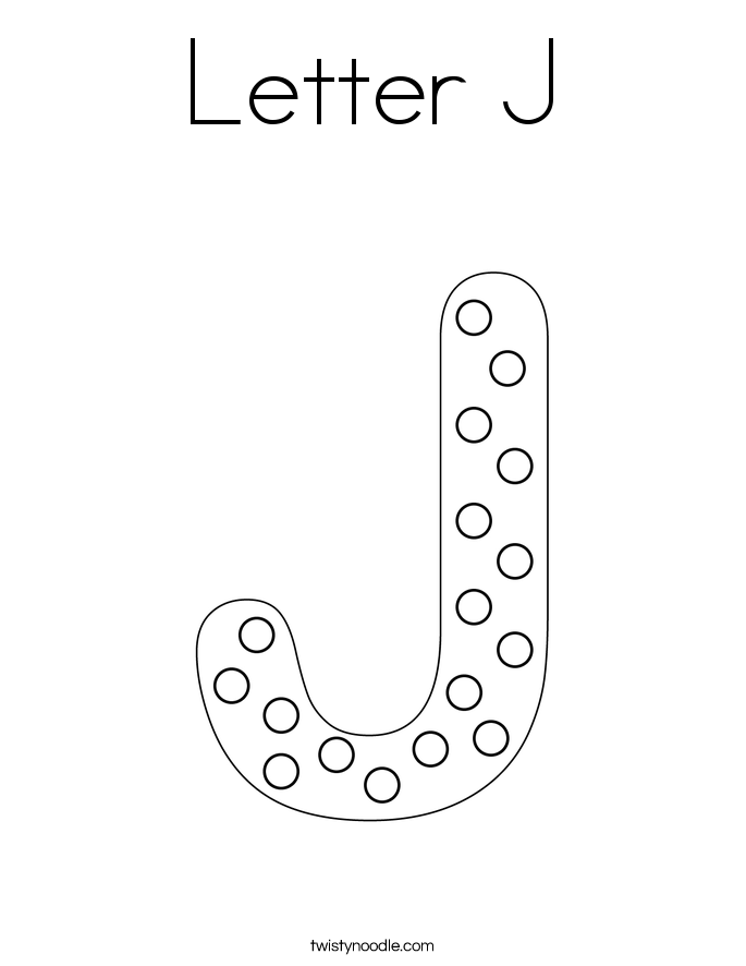 Letter J Coloring Page  Twisty Noodle