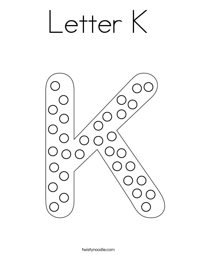 Letter K Coloring Page Twisty Noodle Letter K Coloring Page Twisty Noodle