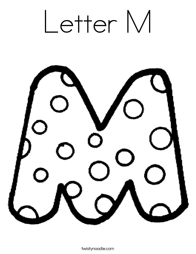 Letter M Coloring Page Twisty Noodle Letter M Coloring Page Twisty Noodle