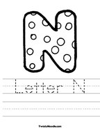 Letter N Handwriting Sheet