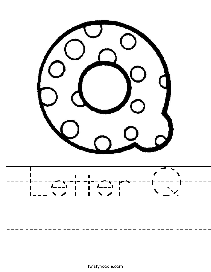 Letter Q Worksheet - Twisty Noodle