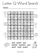 letter q word search coloring page twisty noodle