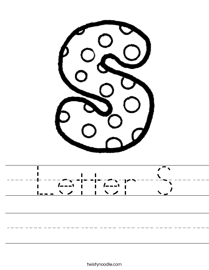 Letter S Worksheet Twisty Noodle Letter S Worksheet Twisty Noodle