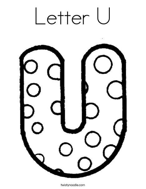 Letter U Coloring Page Twisty Noodle