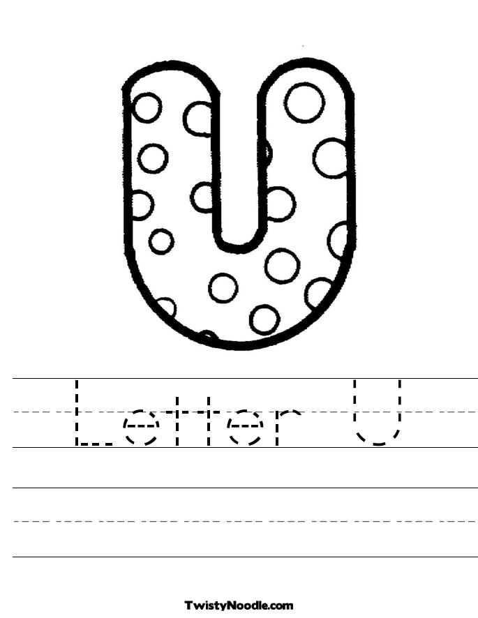 Letter U Worksheet Twisty Noodle  Preschool  Pinterest  Worksheets