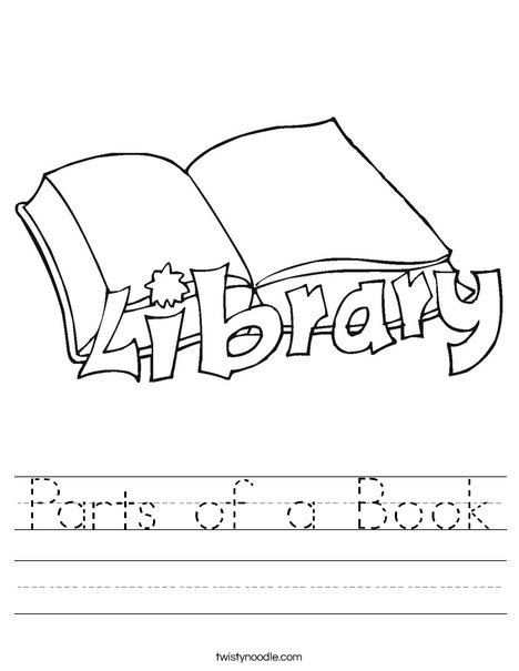 Parts of a Book Worksheet - Twisty Noodle