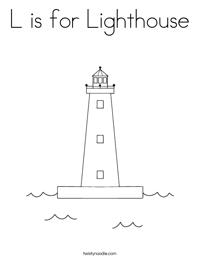 L is for Lighthouse Coloring Page - Twisty Noodle