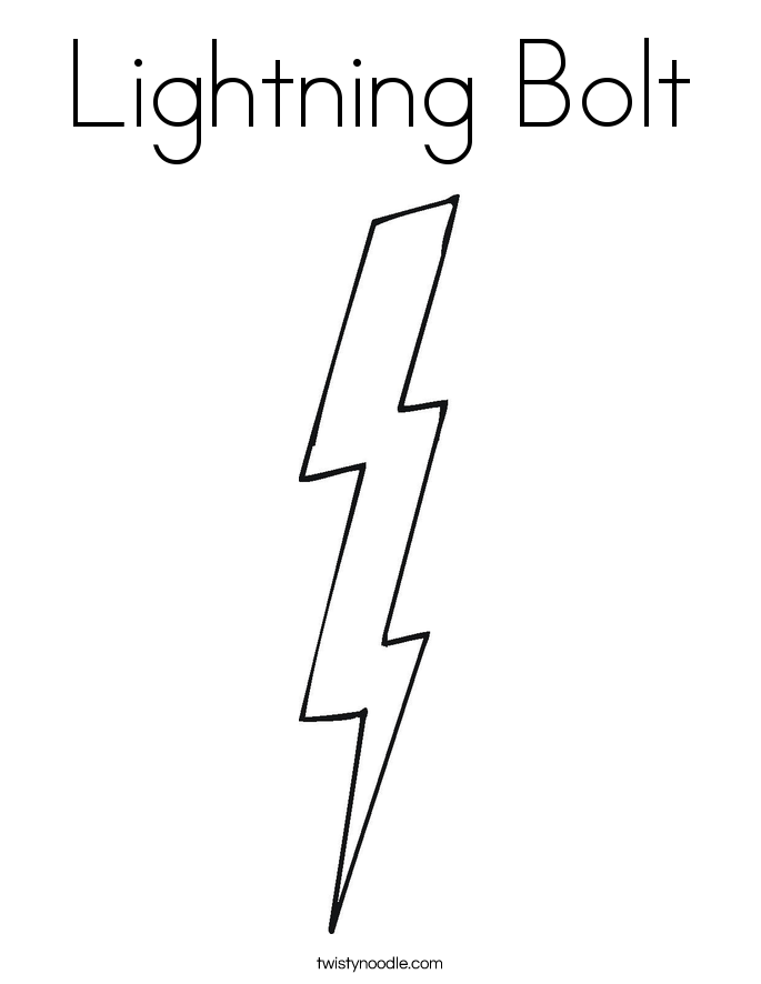 Lightning Bolt Coloring Page Twisty Noodle