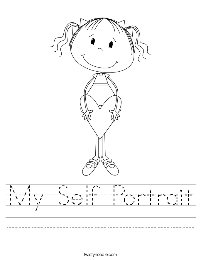 My Self Portrait Worksheet - Twisty Noodle