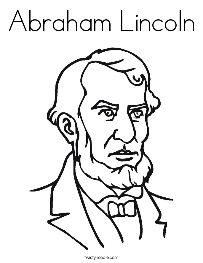 Abraham Lincoln Coloring Page Twisty Noodle