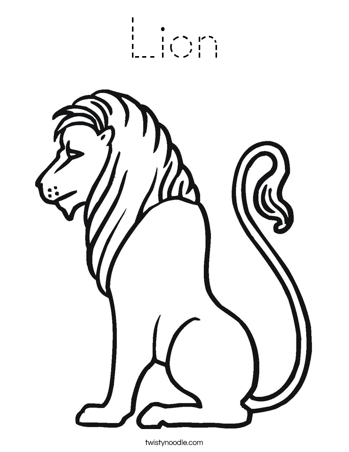 Cute Lion Outline
