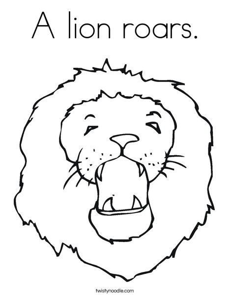 A lion roars Coloring Page - Twisty Noodle