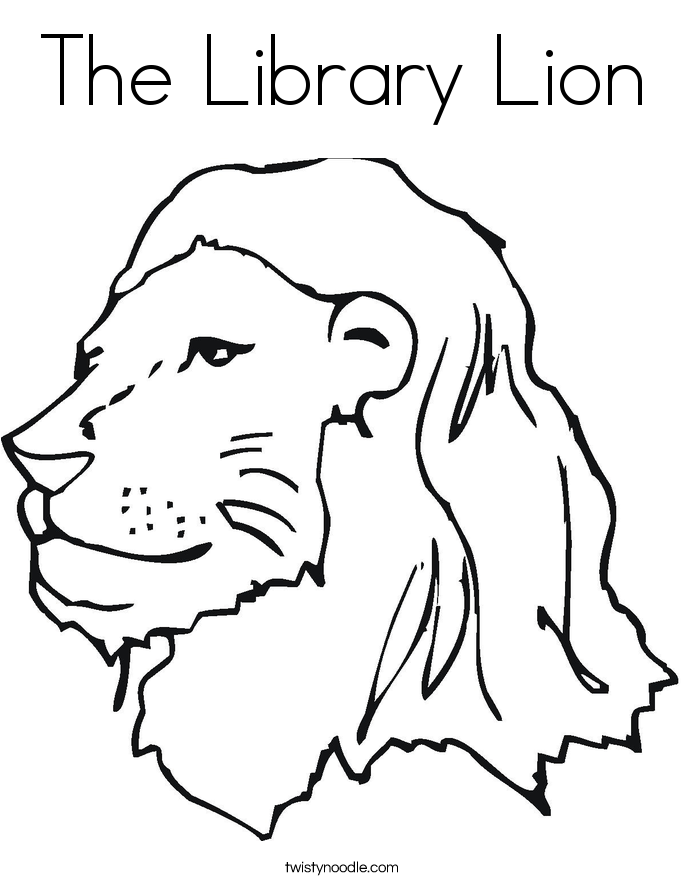 The Library Lion Coloring Page - Twisty Noodle