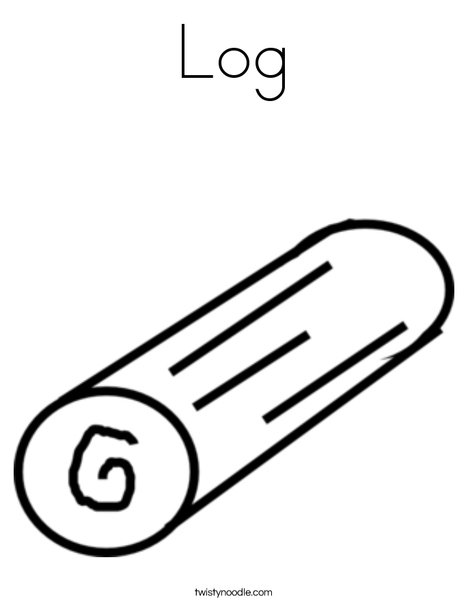 Log Coloring Page - Twisty Noodle