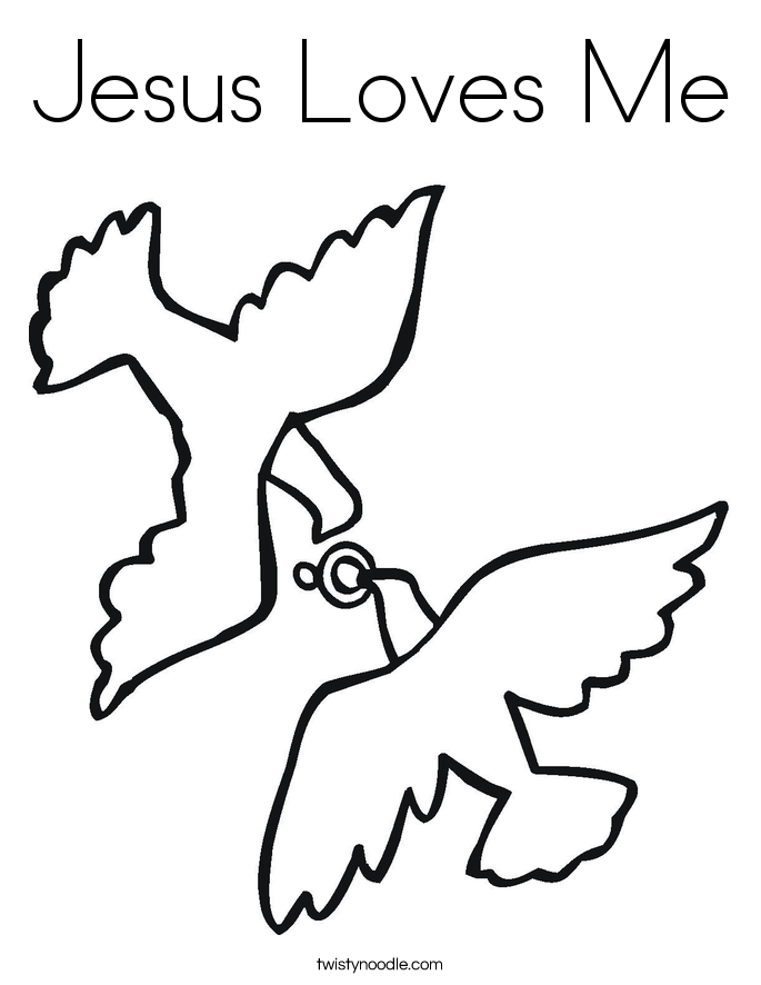 Jesus Loves Me Coloring Page - Twisty Noodle