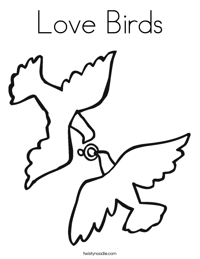 Love Birds Coloring Page Twisty Noodle