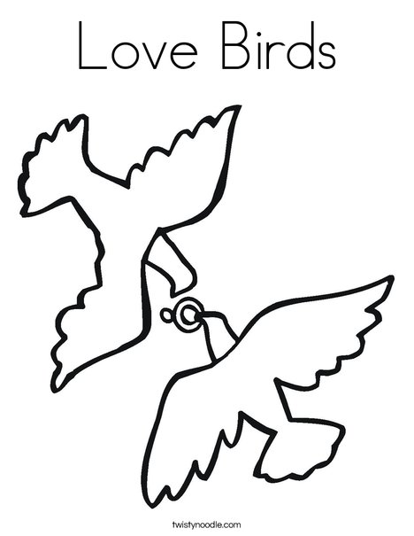 Love Birds Coloring Page - Twisty Noodle