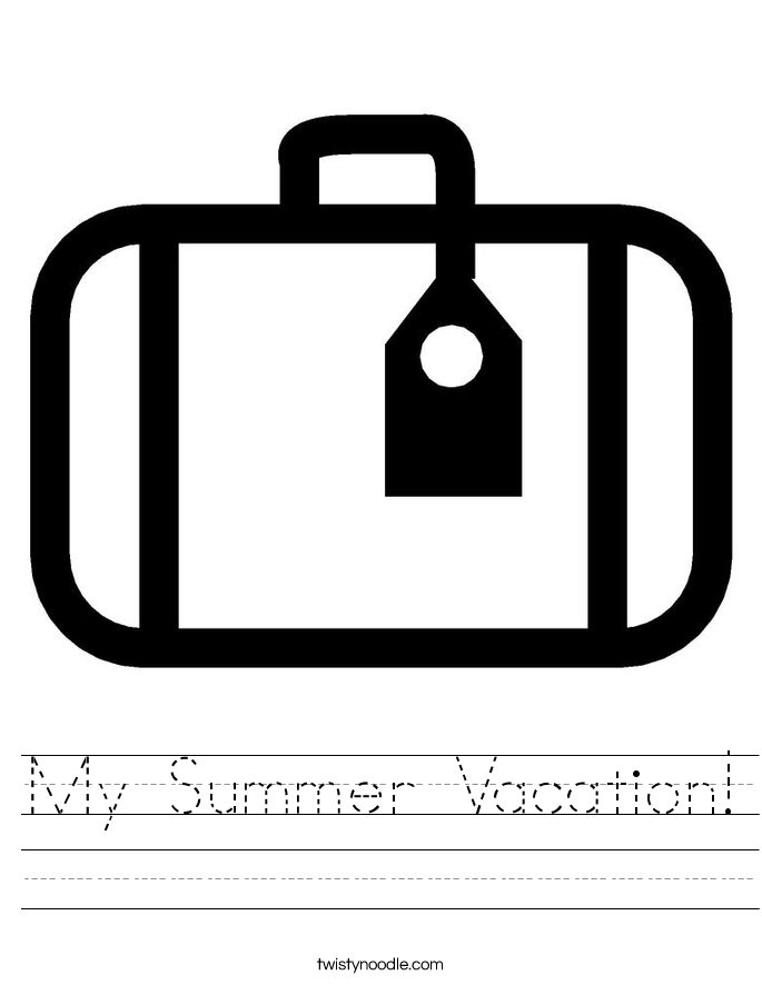 My Summer Vacation Worksheet Twisty Noodle