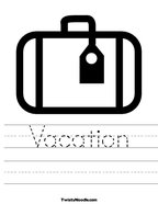 Vacation Handwriting Sheet