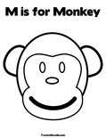 M is for Monkey Coloring Page