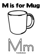 M is for Mug Coloring Page