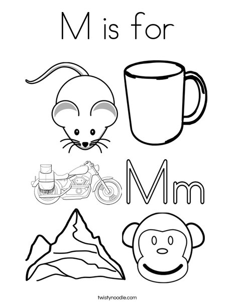M is for Coloring Page - Twisty Noodle M is for Coloring Page - Twisty Noodle
