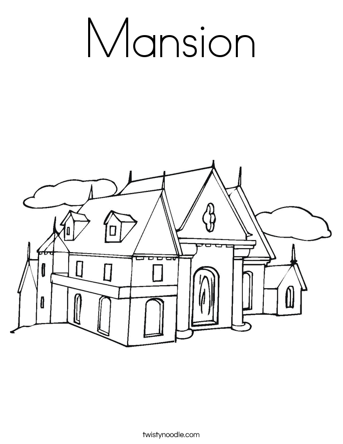 Mansion Coloring Page - Twisty Noodle