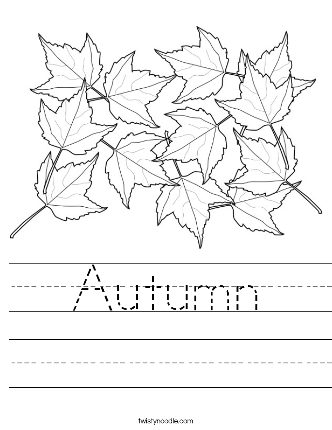 Autumn Worksheet - Twisty Noodle