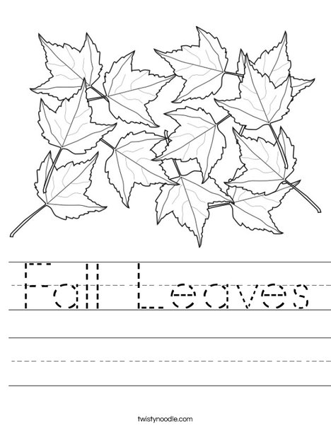 Fall Leaves Worksheet - Twisty Noodle