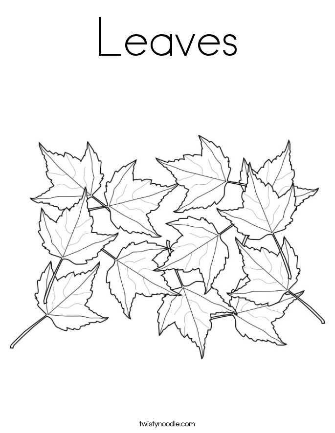 Leaves Coloring Page - Twisty Noodle
