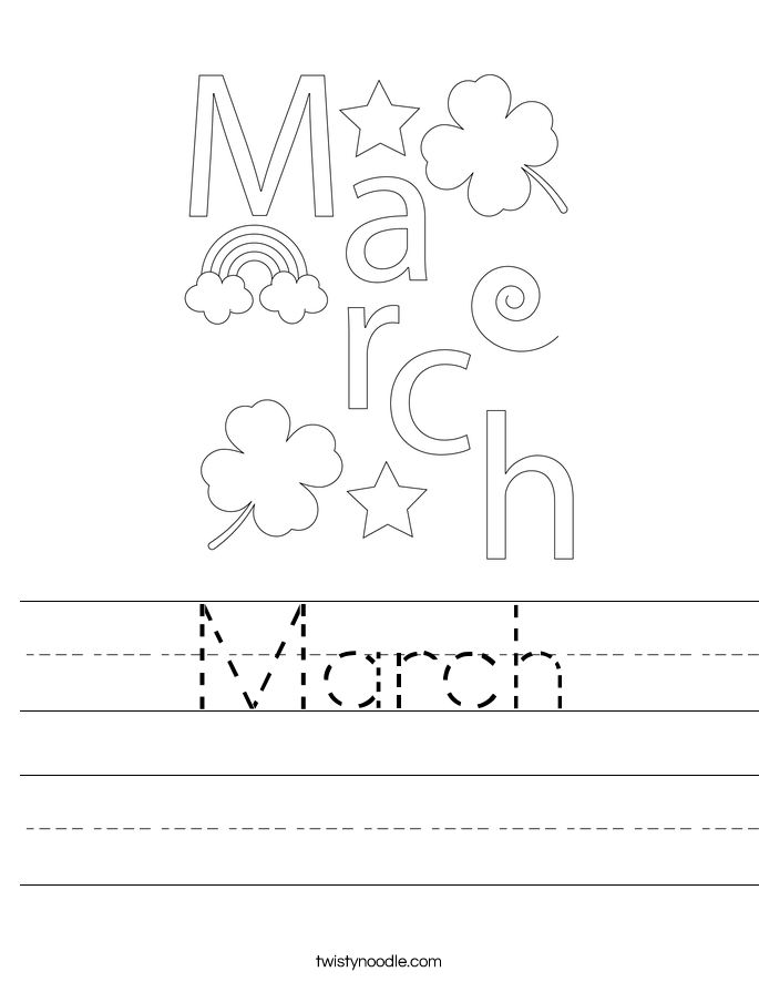 March Worksheet - Twisty Noodle